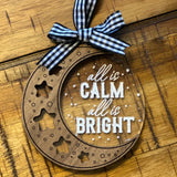 Acrylic + Wood Moon Ornament