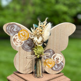 Wood Floral Butterefly