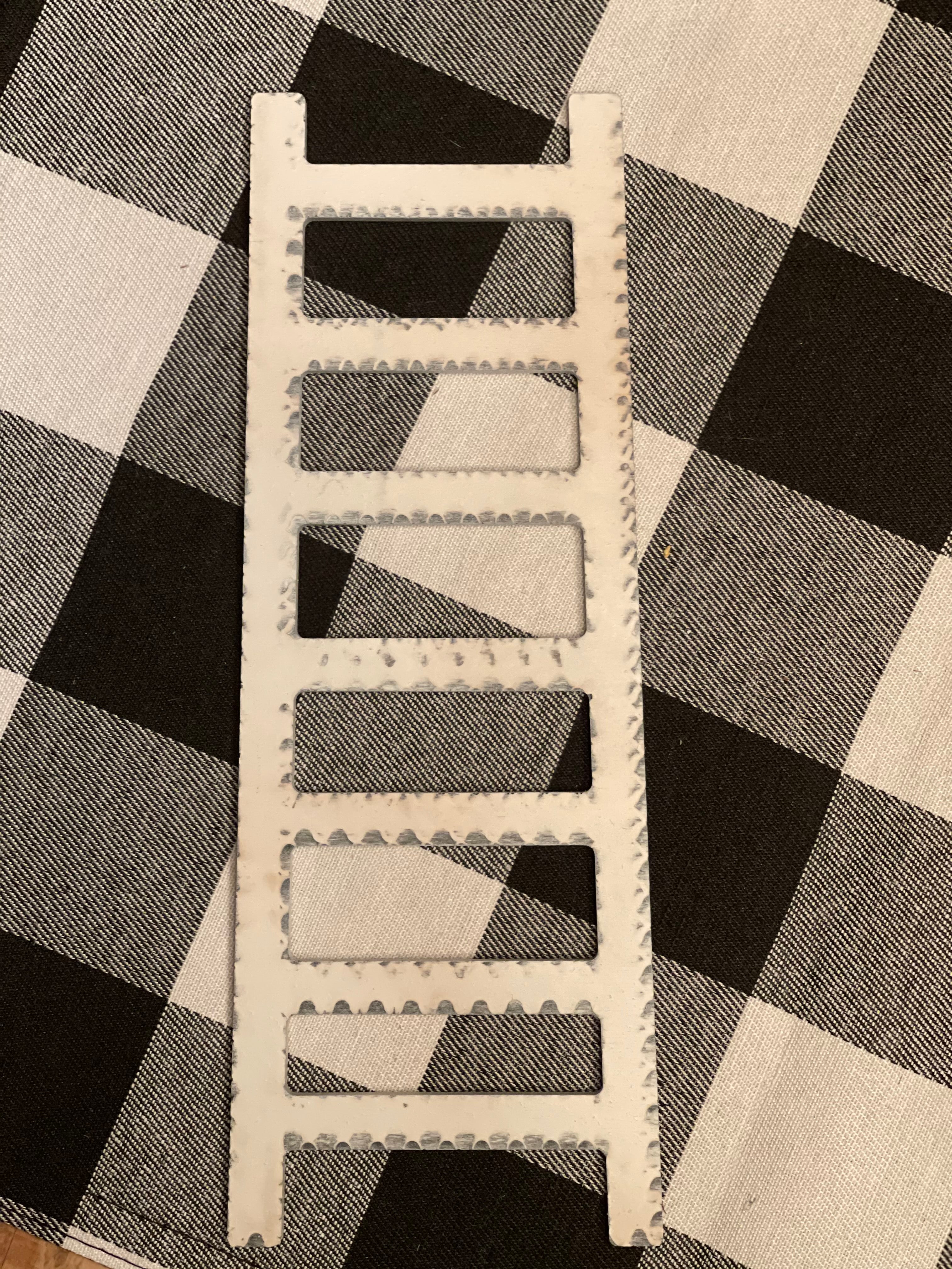 This is the distressed side of the wood ladder.