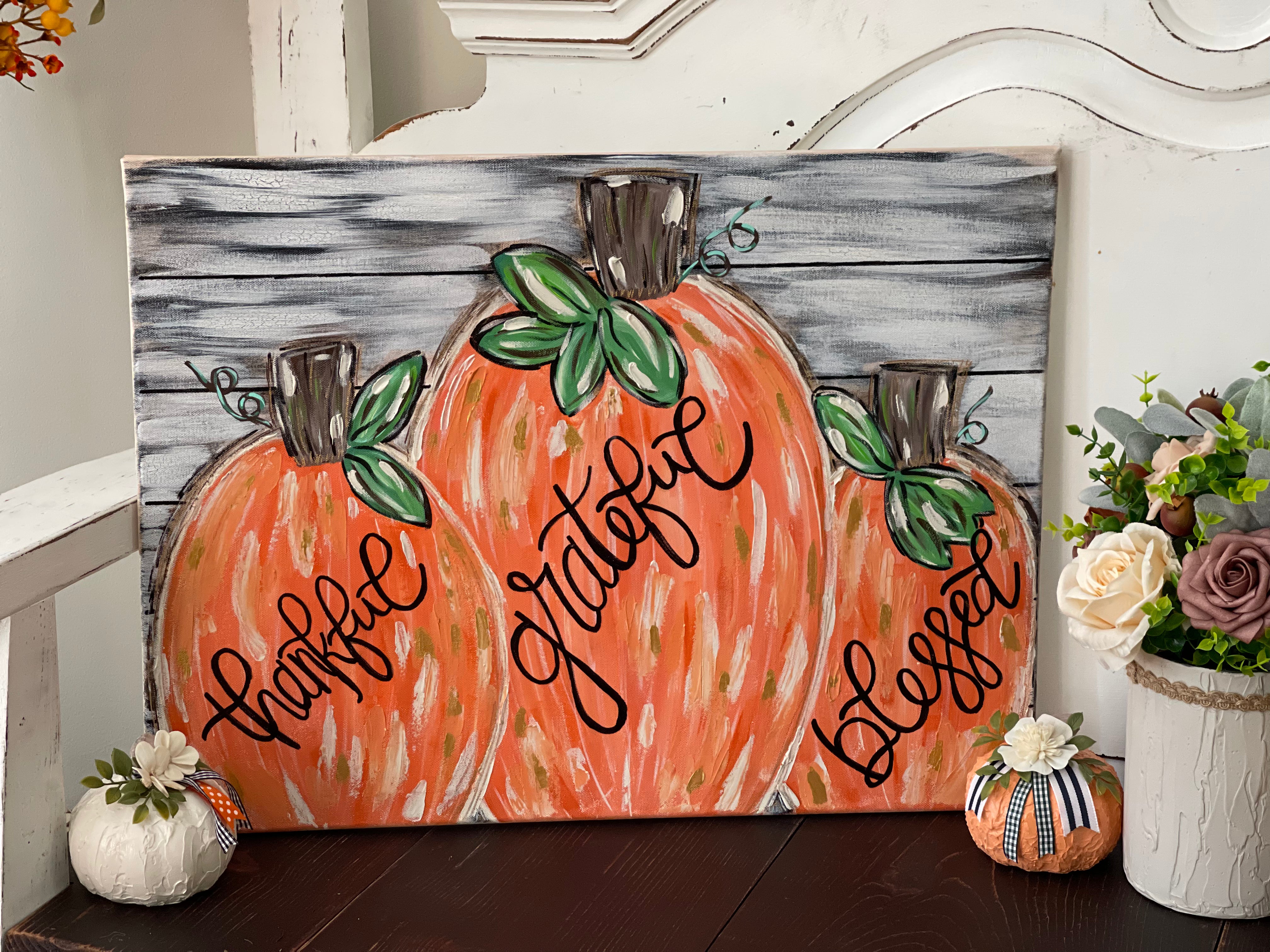 Pumpkin paintings on canvas deals