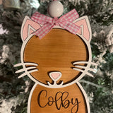 This is the cat ornament with an engraved name.