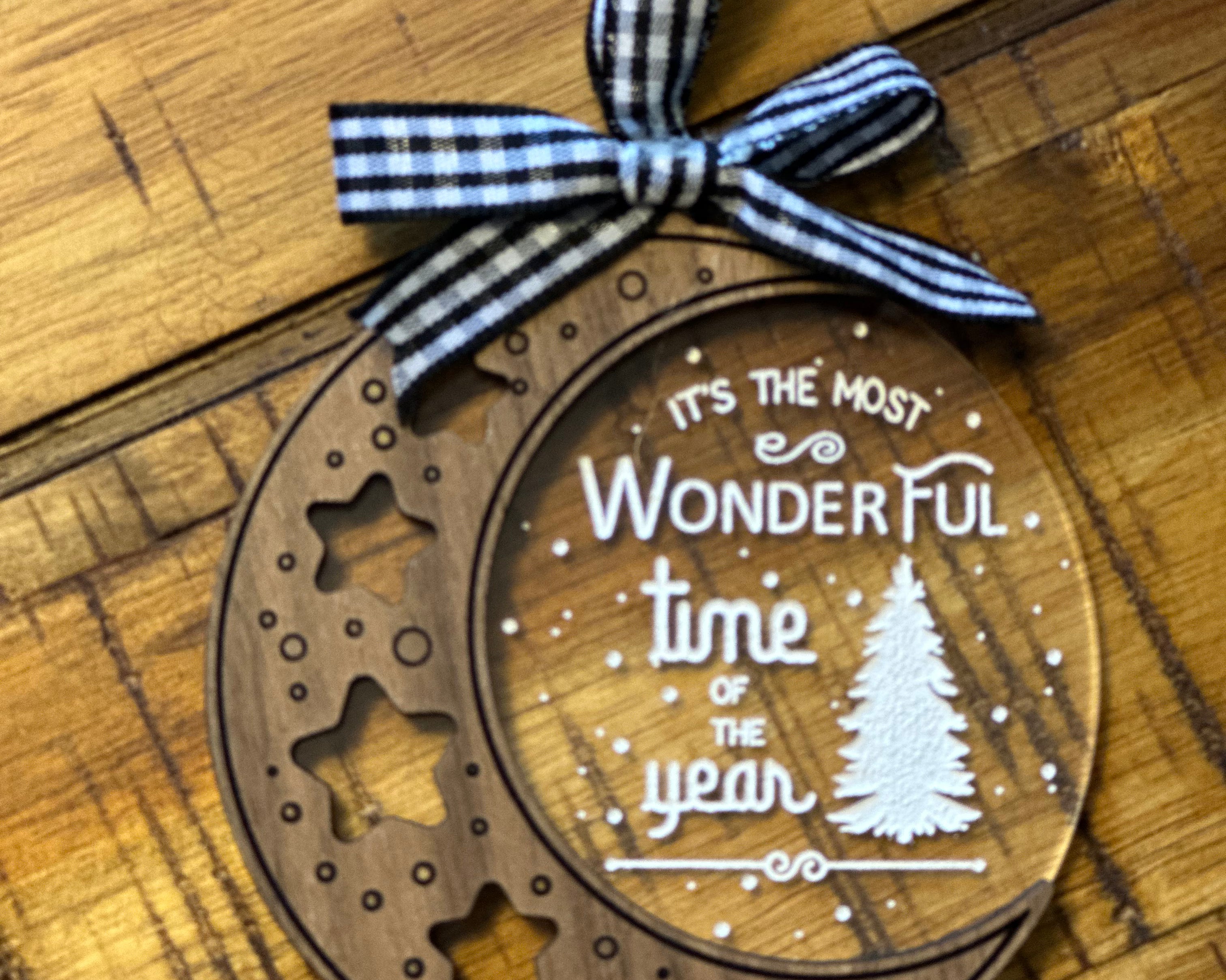 Acrylic + Wood Moon Ornament