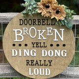 Doorbell Broken Door Hanger