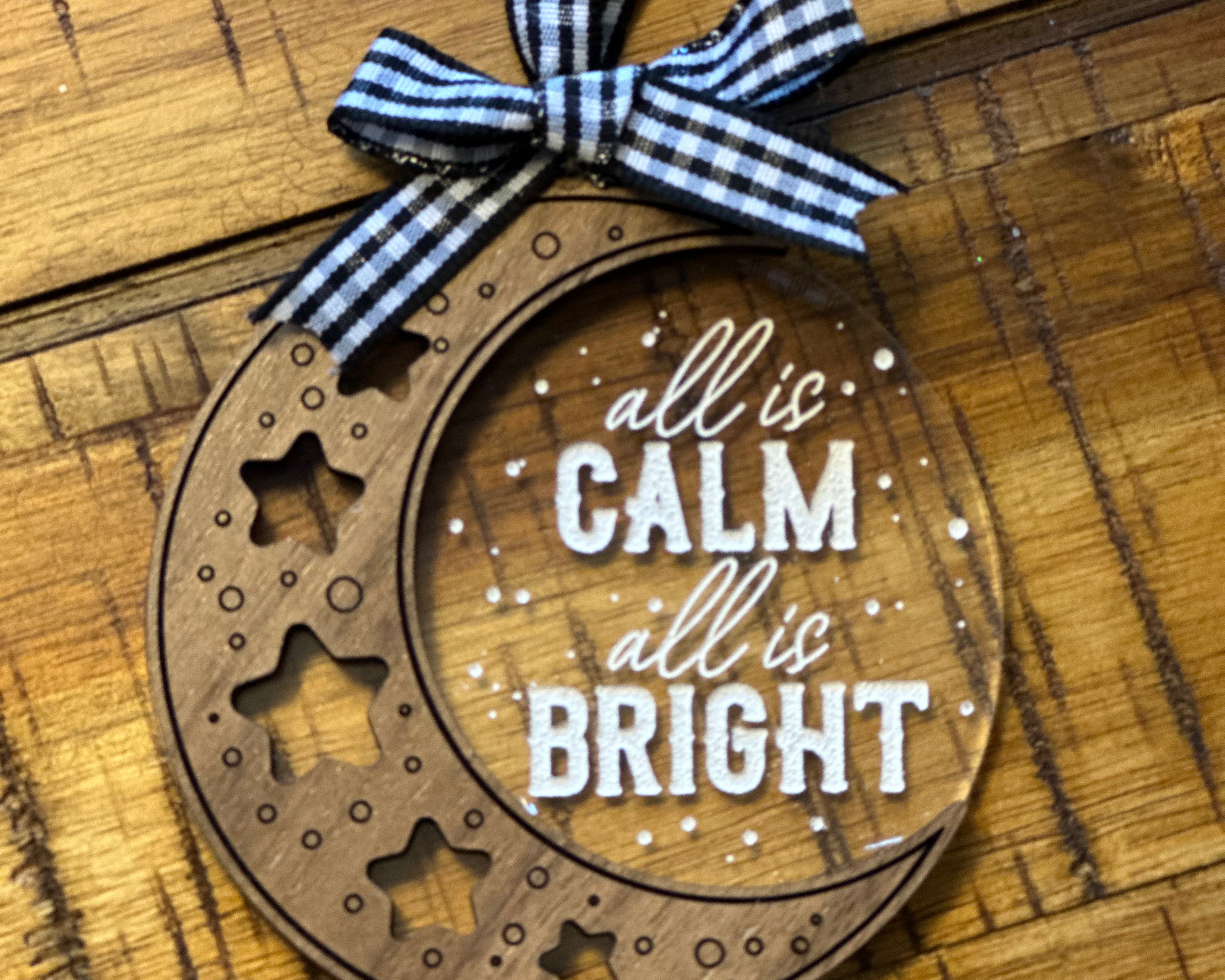 Acrylic + Wood Moon Ornament
