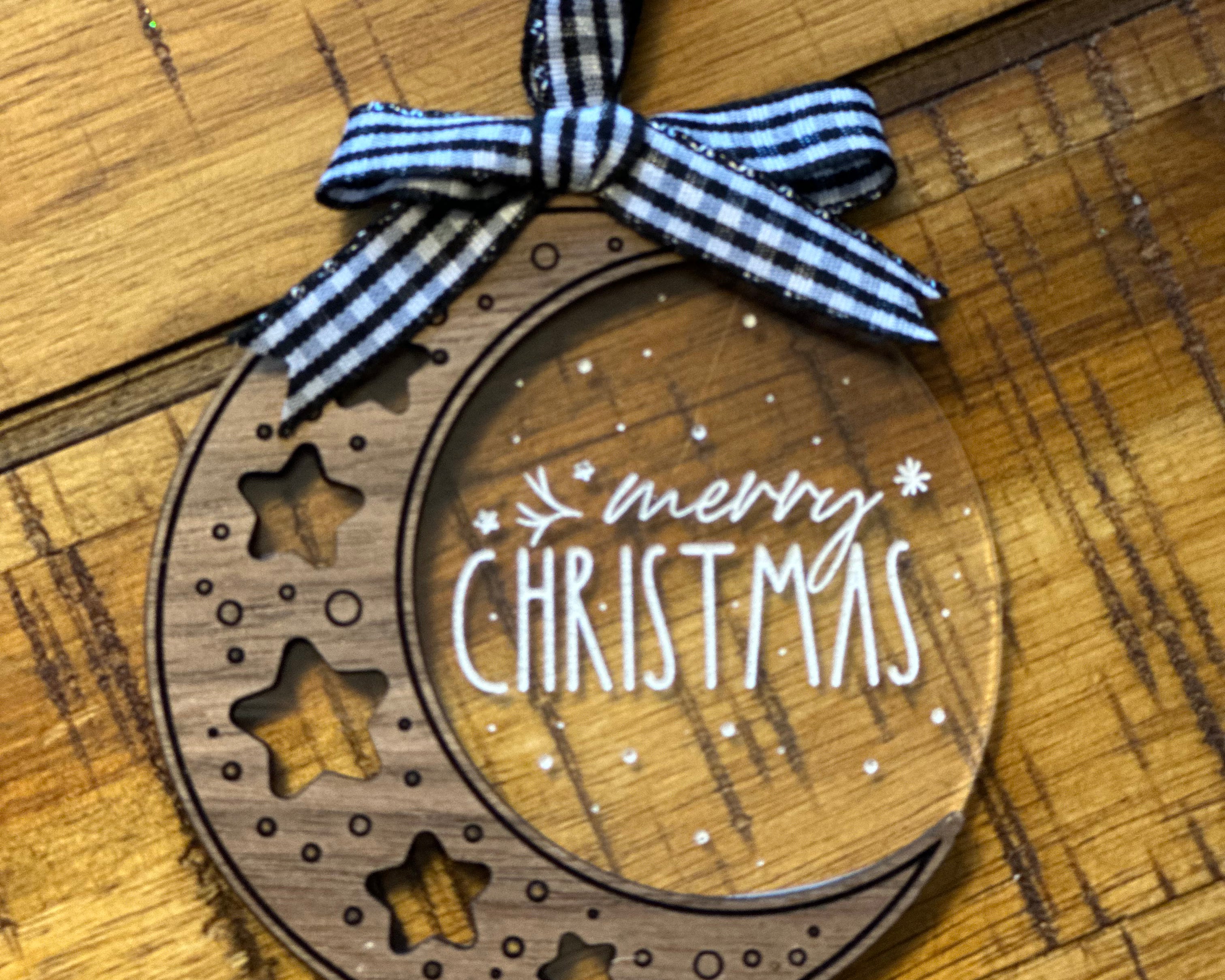 Acrylic + Wood Moon Ornament