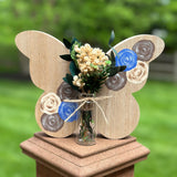 Wood Floral Butterefly