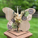 Wood Floral Butterefly