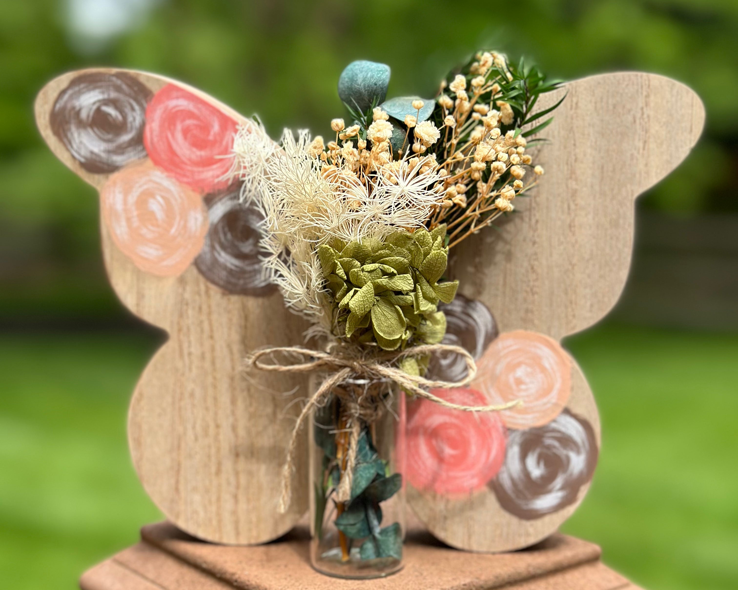 Wood Floral Butterefly