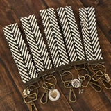 Boho Wristlet Key Fob Keychain with Charm