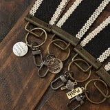 Boho Wristlet Key Fob Keychain with Charm