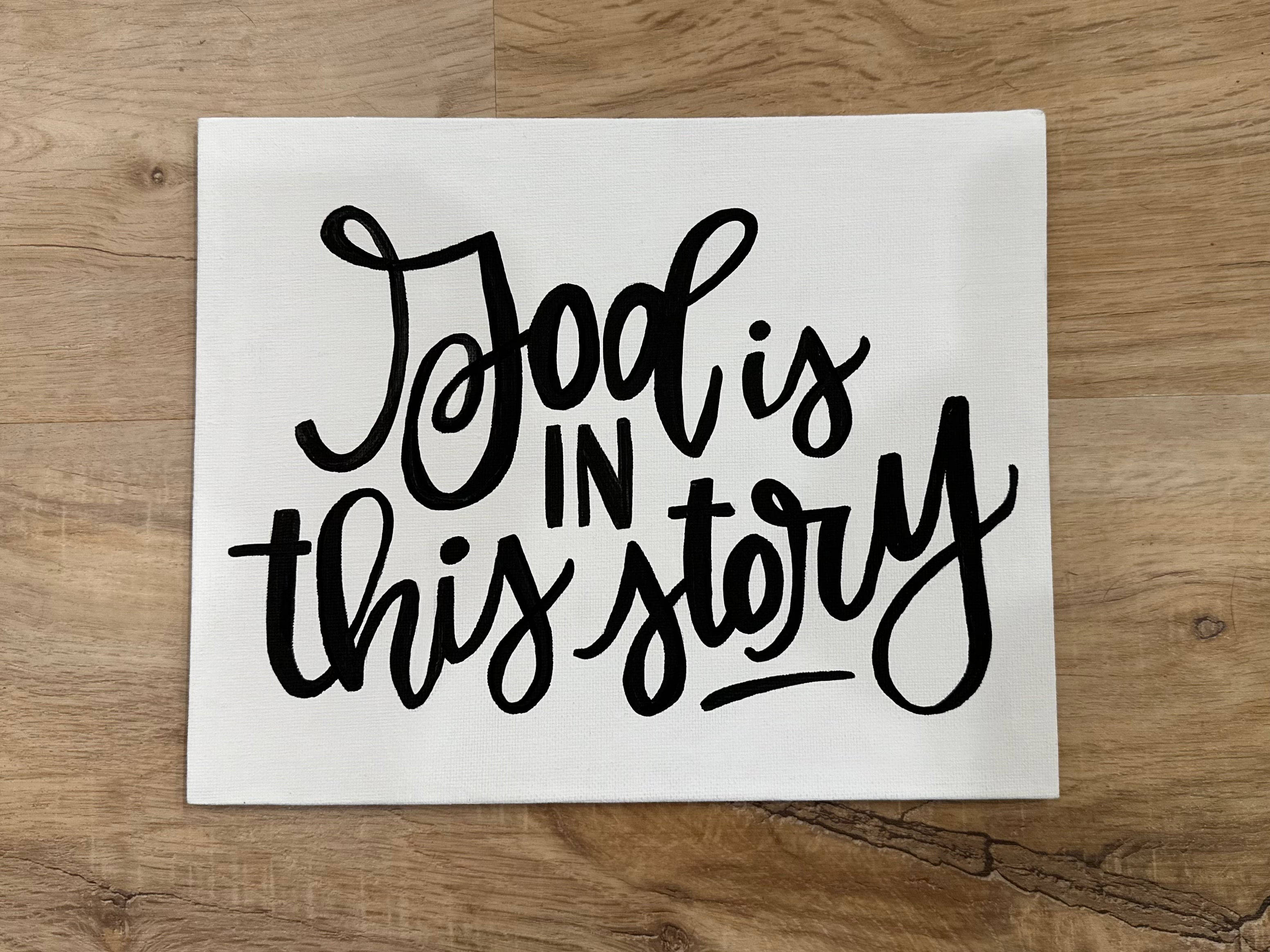 Hand Lettered 8x10 Canvas Sign