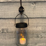 16oz Glass Mason Jar with Black Star Metal Lid-Hangable