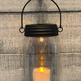 16oz Glass Mason Jar with Black Star Metal Lid-Hangable alternate view
