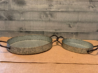 Galvanized Metal Oval Tray