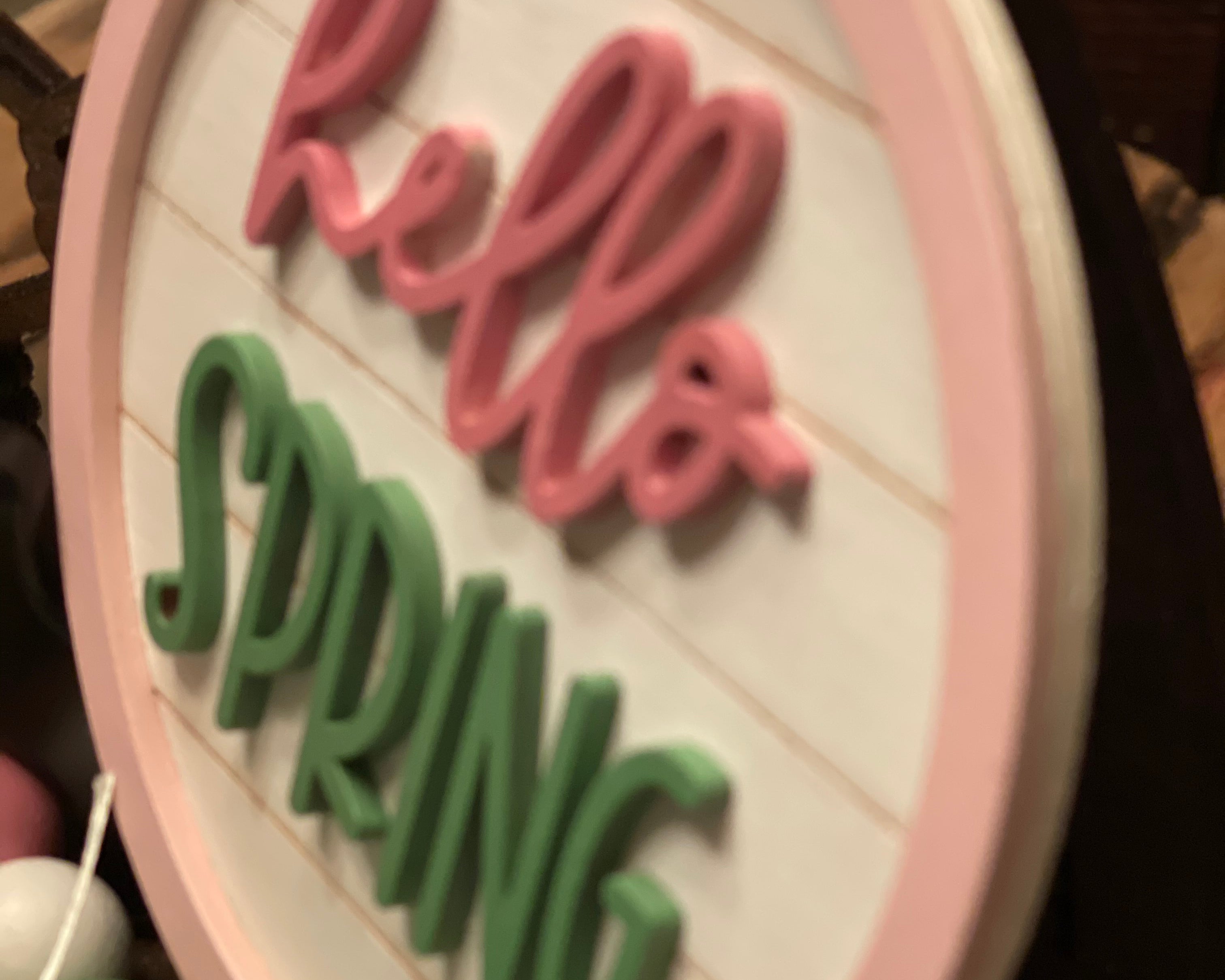This is a side view showing the 3D lettering.