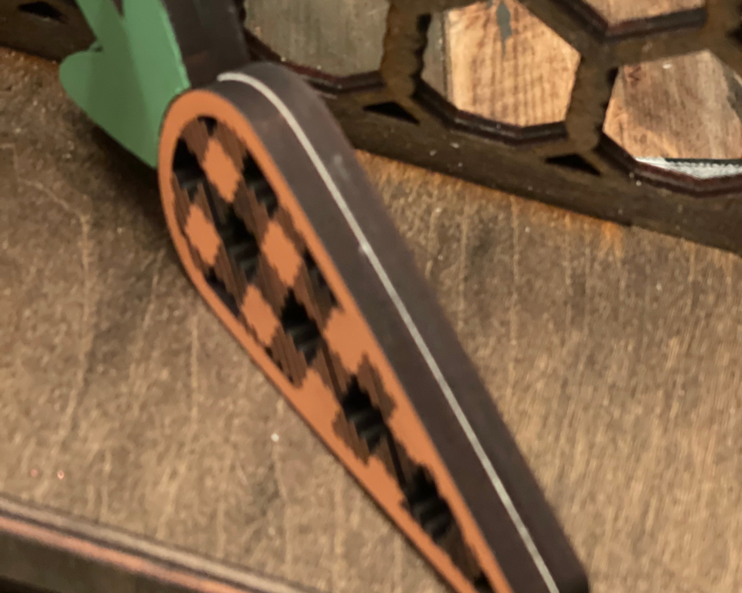 This is an alternate side view of the carrot, standing up on it's side.