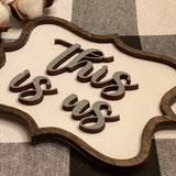 This image showcases the raised wood on the mini sign.