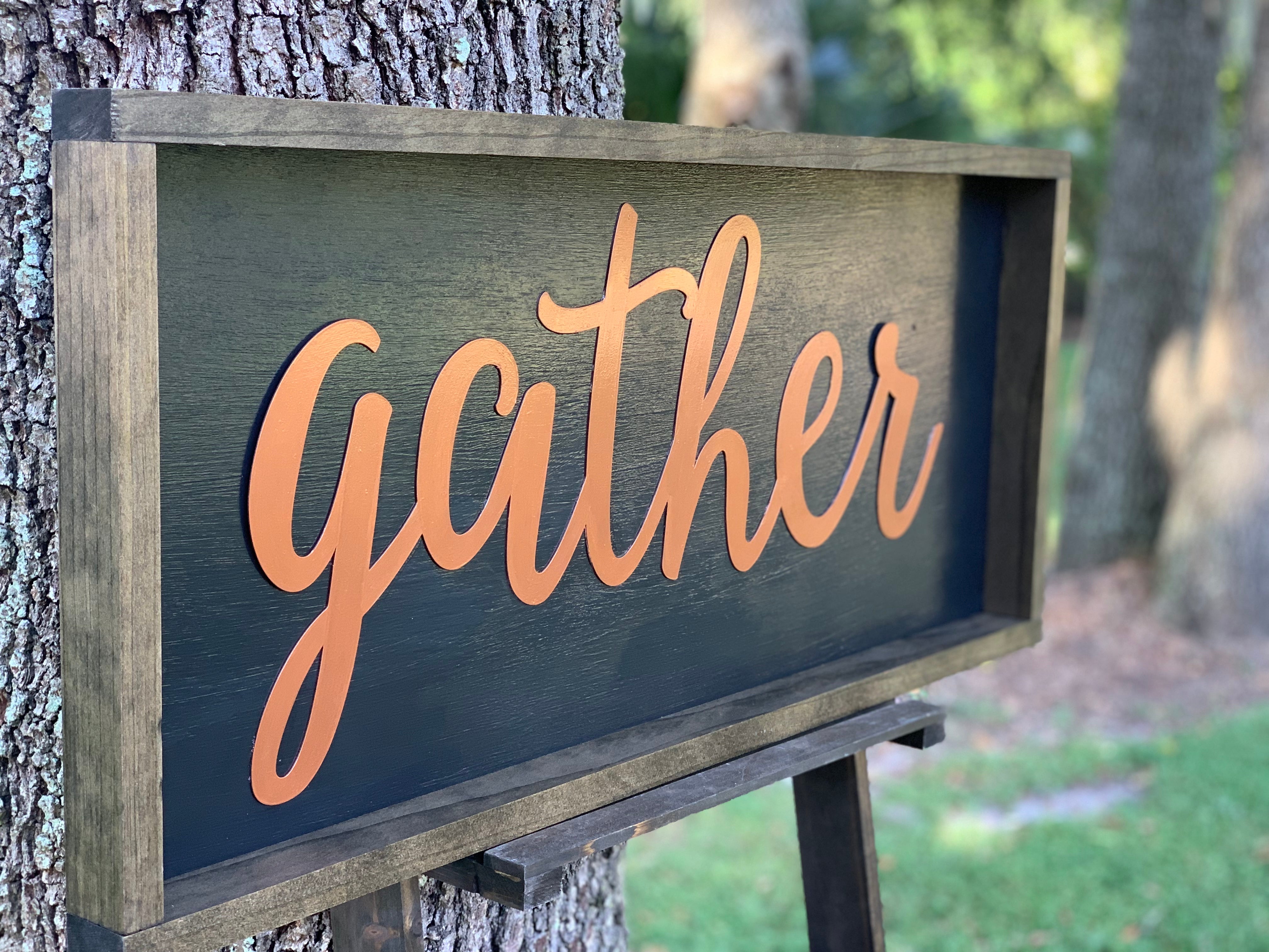 Metallic Gather Sign shows a side view image of the gather sign.