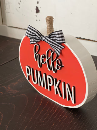 This image shows the pumpkin with a side profile view.