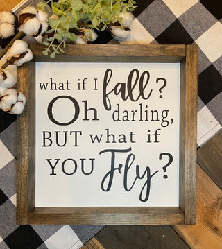 This sign is shown laying on a table scape.