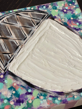 This image shows the hand painted textured acron.