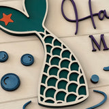 This image shows a close up of the mermaid tail.