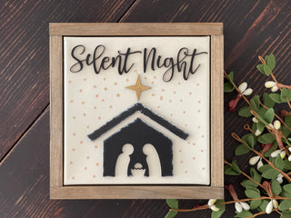 Silent Night Canvas Sign