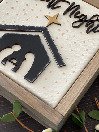 Silent Night Canvas Sign