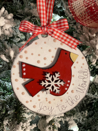 This ornament is shown displayed on a tree,