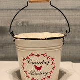 Vintage farmhouse country living metal pail