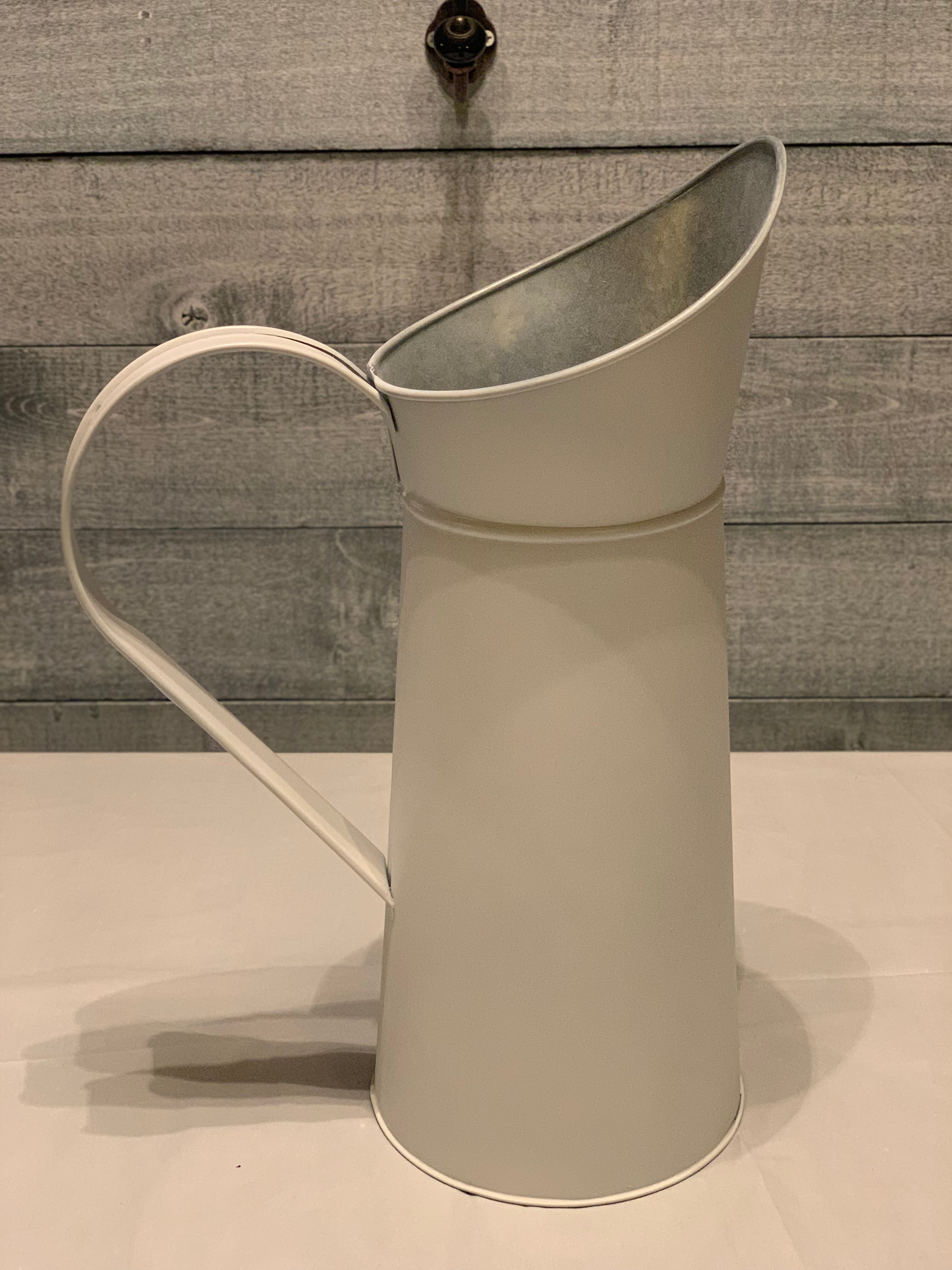 Vintage White Milk Pitcher displaying view from back
