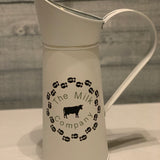 Vintage White Milk Pitcher displaying The Milk Company on the side