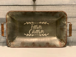 farm charm metal tray alternate front view