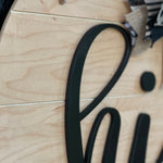 This shows a close up of the 3D lettering and shiplap cuts. 