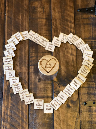 This image shows the jar with 31 engraved chips.