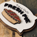 This is an alternate image of the 3D and engraved fresh pie sign.