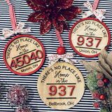 This image shows both small area code and zip code ornaments along with the large area code ornament. 