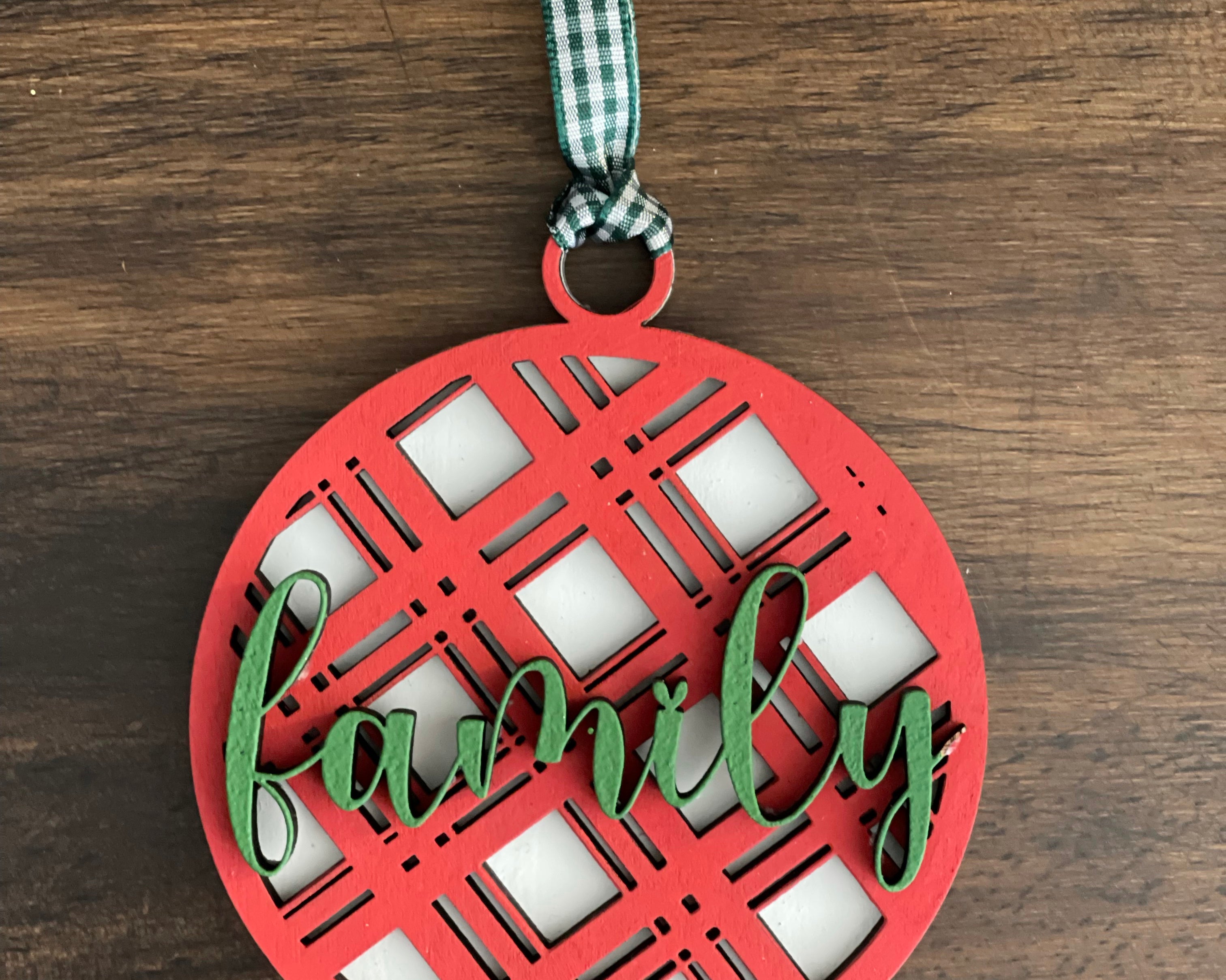 This is the red plaid ornament without a twine bow.