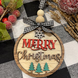 This image shows the Merry Christmas red and green trees.  No personalized engraving.