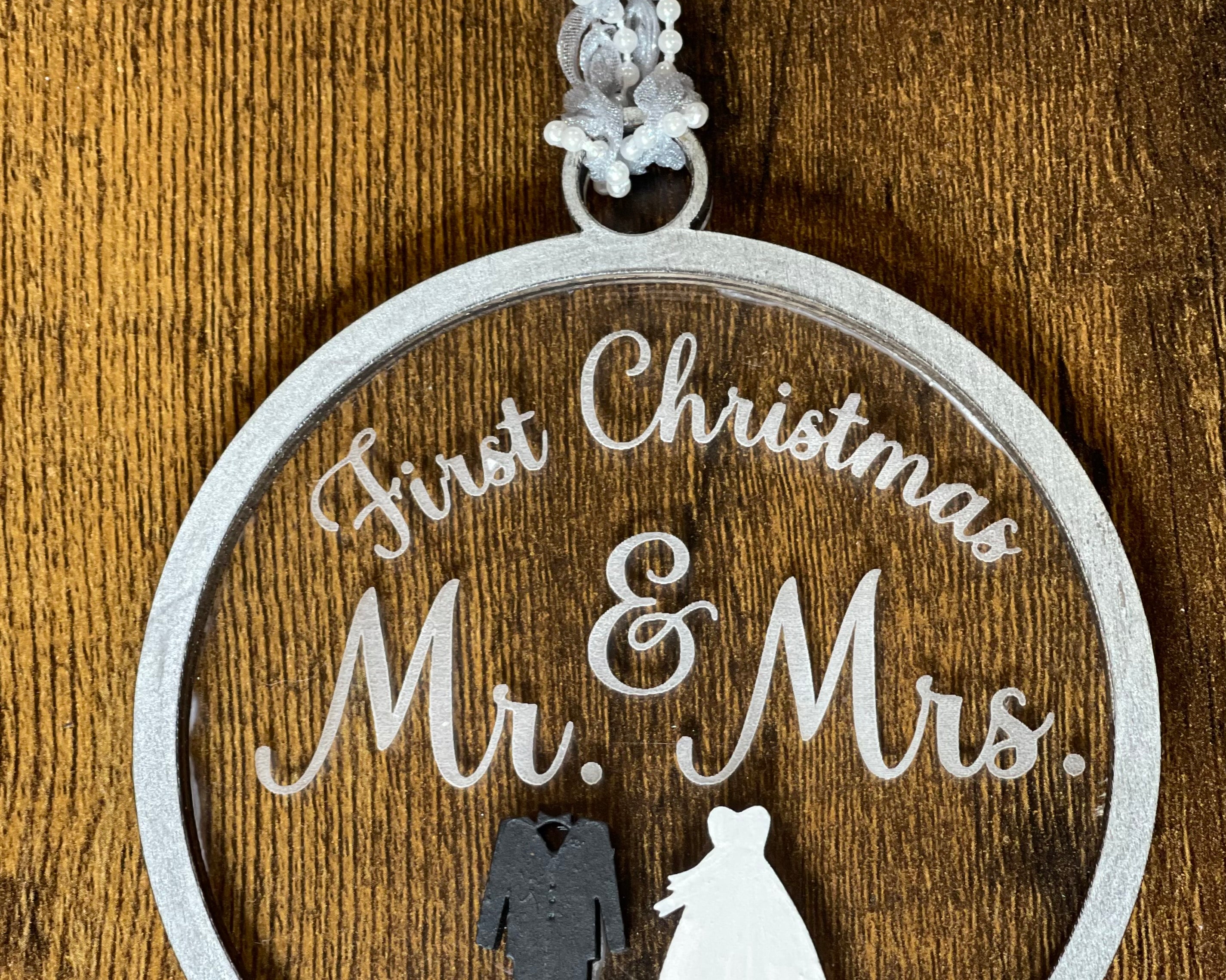 Engagement/ Wedding Acrylic And Wood Ornament