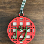 This is the red plaid joy ornament without a bow.