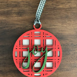 This is the red plaid joy ornament without a bow.