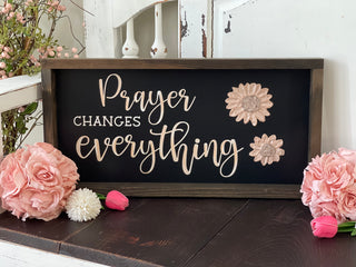 This beautiful black background sign is hand painted with textured floral design.  No two signs will be the same. 