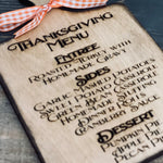 This image show an up close view of the engraved mini cutting board.