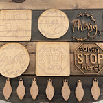 No guessing on where to place your 3D wood cutouts, use the score lines to make placement and exact match.  The joy gift tag does not include score lines.  You will place the words where you want. See other photo for placement idea.
