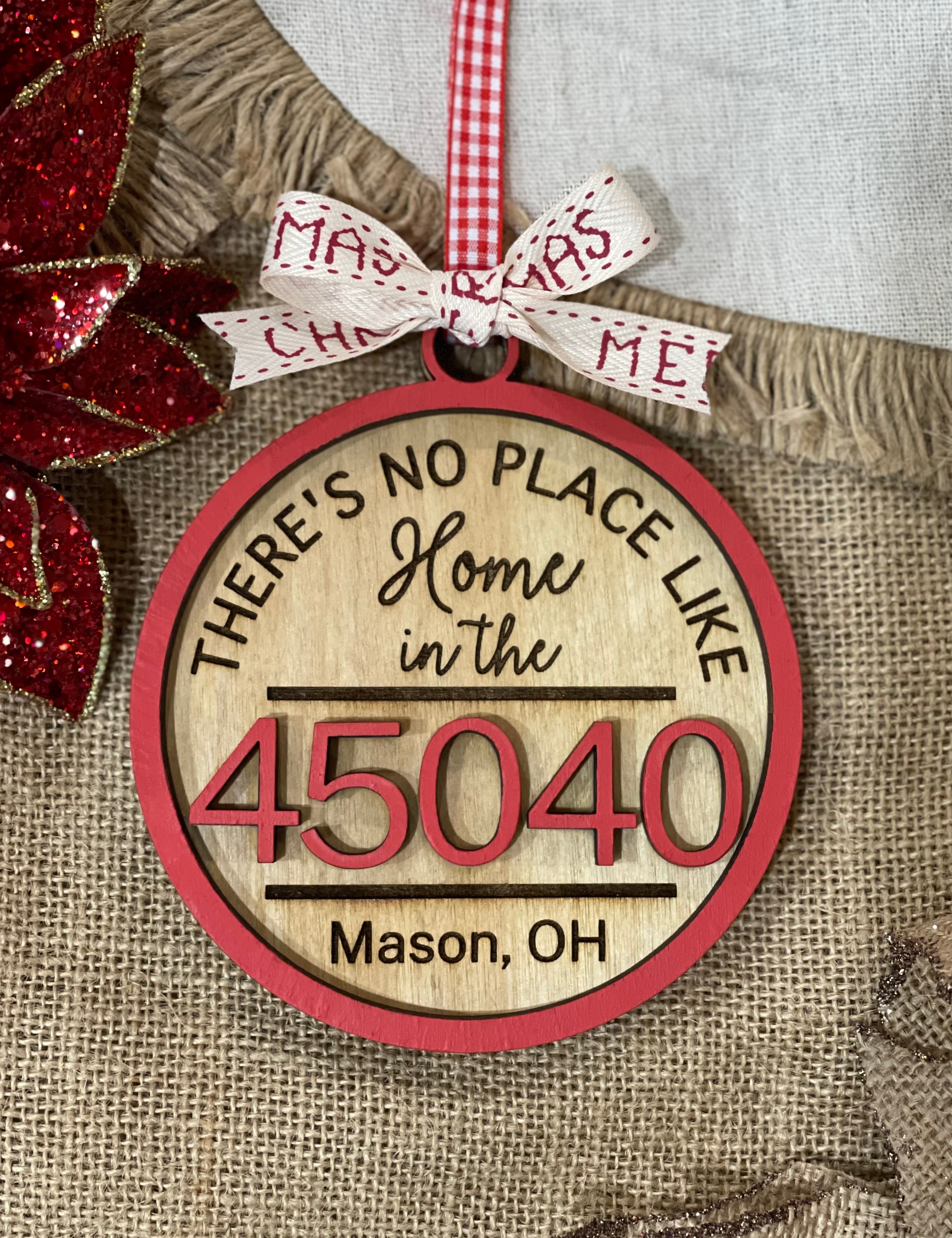 This is an alternate image of the zip code ornament. 