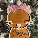 This is the cat ornament with an engraved name.