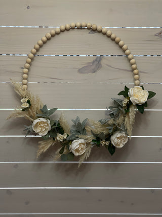 This image shows a different way to hang the beautiful wreath.