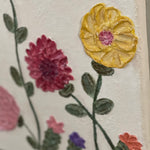 This image shows a close up of the textured flowers.