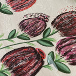 This image shows a close up of the floral designs.